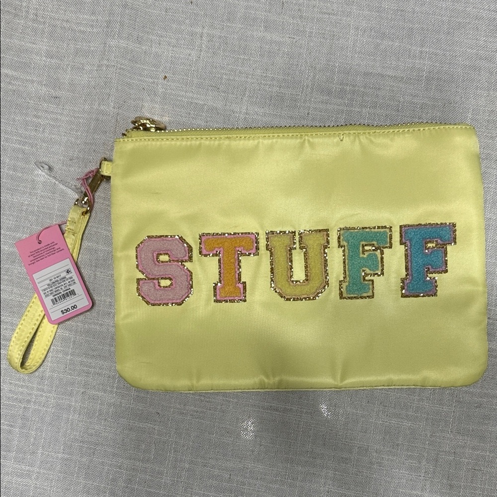 SToney Clover lane x Target Yellow 'STUFF' Wristlet Pouch